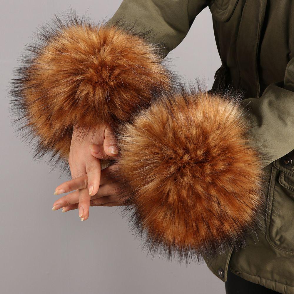 MUVAKO Găng Tay Dài Qua Gối Vải Lông Co Giãn Thời Trang Mùa Đông Cho Nữ