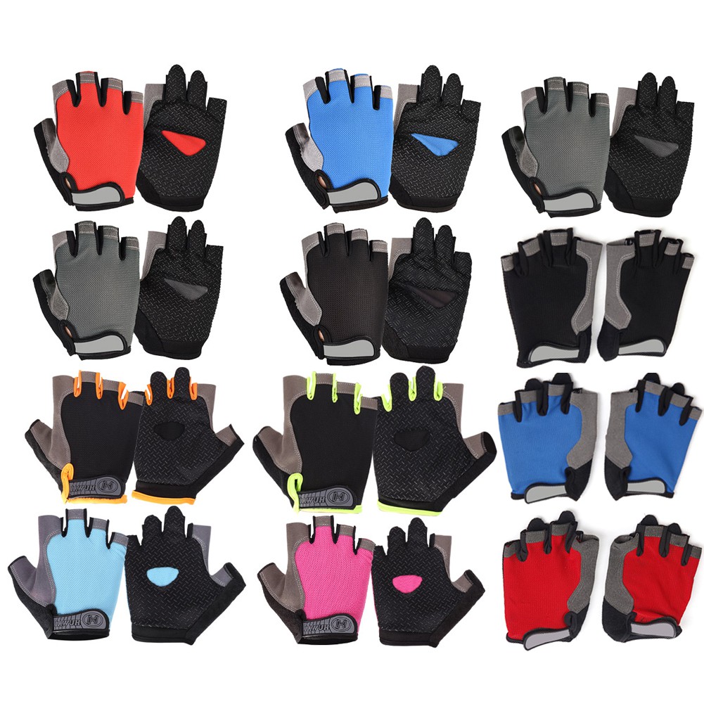 Cycling Anti-Slip Men Women Half Finger Gloves Breathable Mesh Sports Glove size M  L  XL