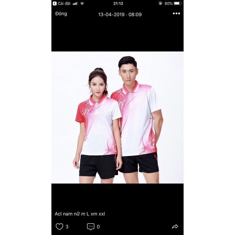 Áo cầu lông, bóng chuyền, tennis nam nữ cao cấp