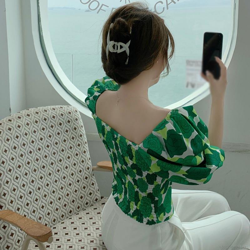 Áo Voan Tay Ngắn Cổ Vuông Dáng Ôm Quyến Rũ Trẻ Trung Cho Bạn Gái | BigBuy360 - bigbuy360.vn