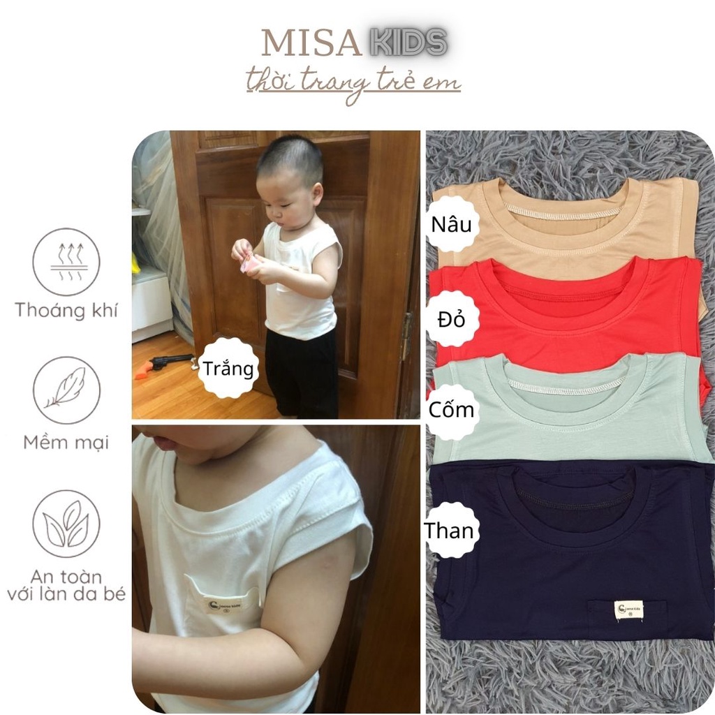 Combo 5 áo phông ba lỗ cho bé trai, áo thun sát nách tanktop HQ thoáng mát thấm hút tốt Goosekids