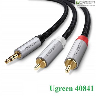 Cáp audio 3,5mm to rca dài 1m chính hãng ugreen 40841 mạ vàng cao cấp