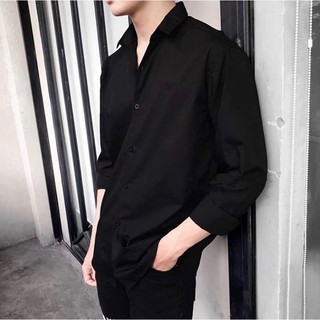 < FREESHIP > Sơmi Đen Vải Lụa [ Form UNISEX ]