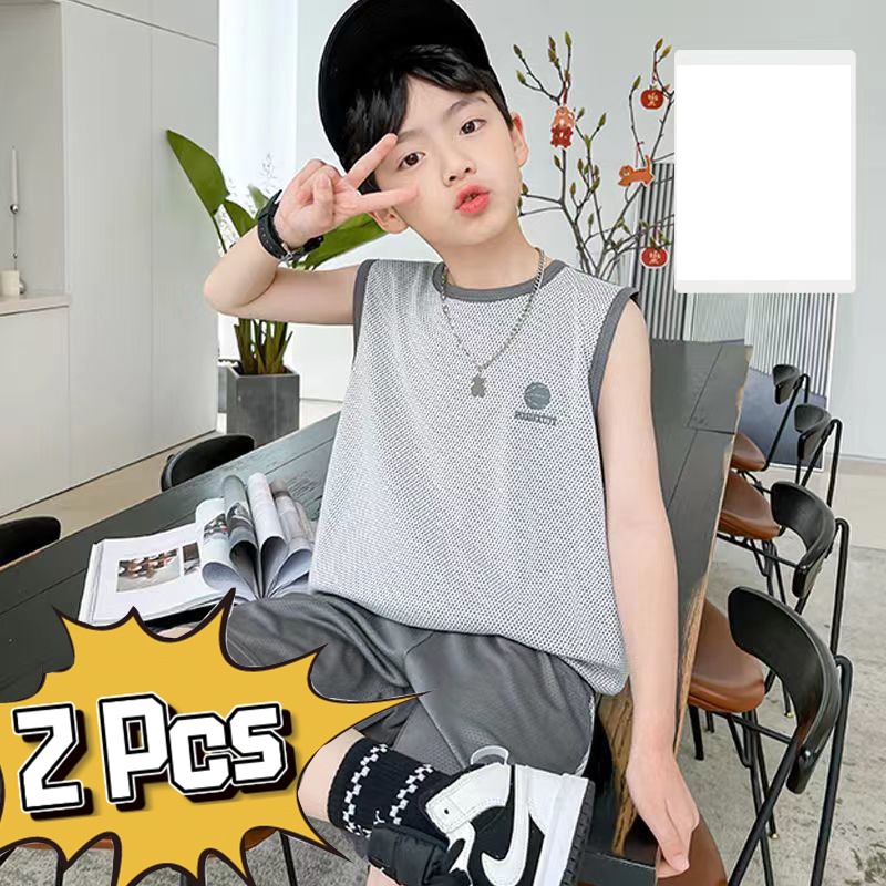 Set Đồ Thể Thao 2 Món Gồm Áo Ba Lỗ Và Quần Ngắn Mỏng Thoáng Khí Nhanh Khô Thời Trang Mùa Hè Cho Bé Trai