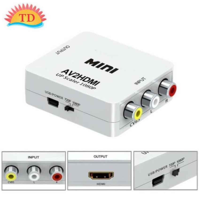 Hộp chuyển Mini AV ra HDMI, AV to HDMI, AV sang HDMI-FullHD 1080p/ 720.