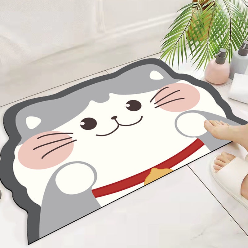 Thảm chùi chân giả nhung chống trượt thấm hút tốt họa tiết hoạt hình dễ thương