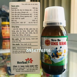 ✅ SIRO HO ONG VÀNG (CHAI 100ML)