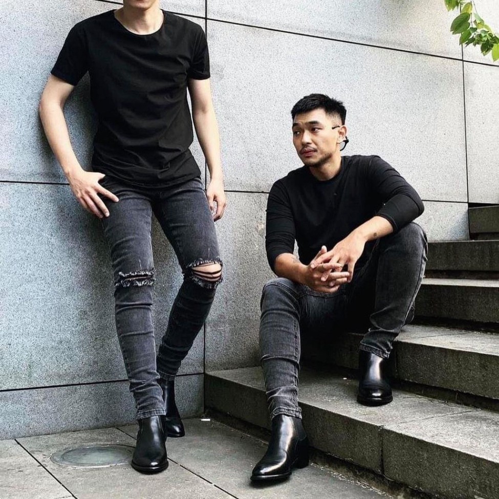 Giày Heels Chelsea Boots thời trang nam chất liệu da bò nguyên tấm đế độn 4.5cm | BigBuy360 - bigbuy360.vn