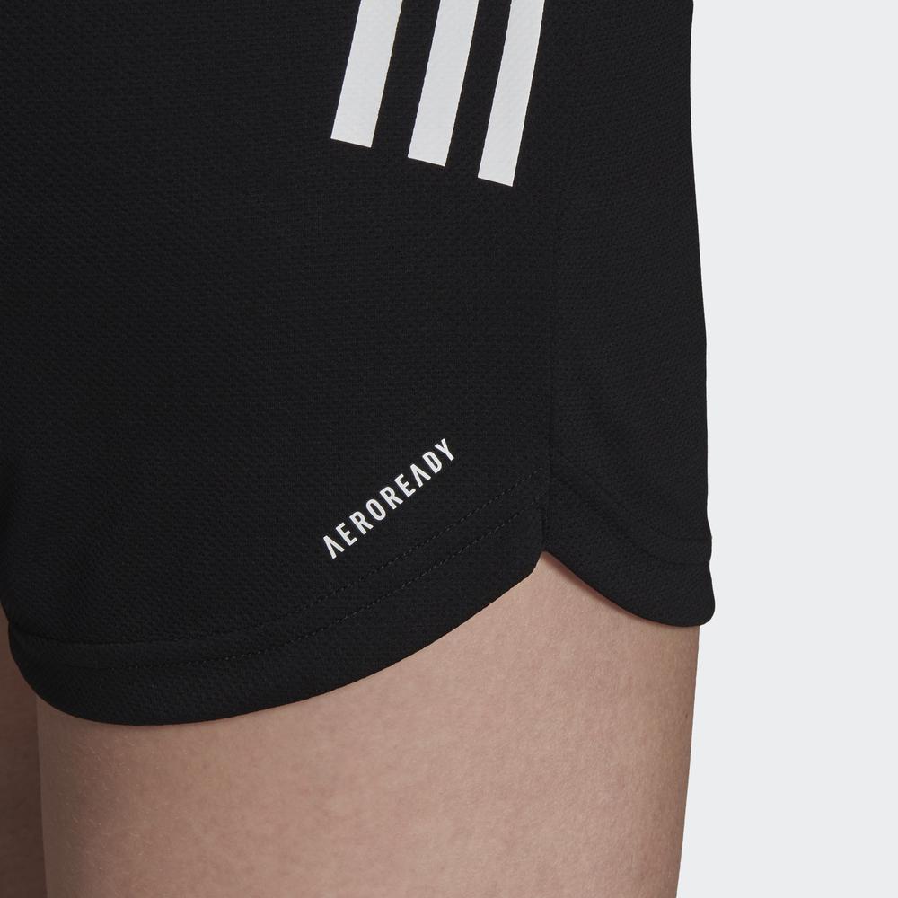 Quần Ngắn adidas TRAINING Nữ Quần Short Thể Thao 3 Sọc Dệt Kim Designed To Move Màu đen H45575