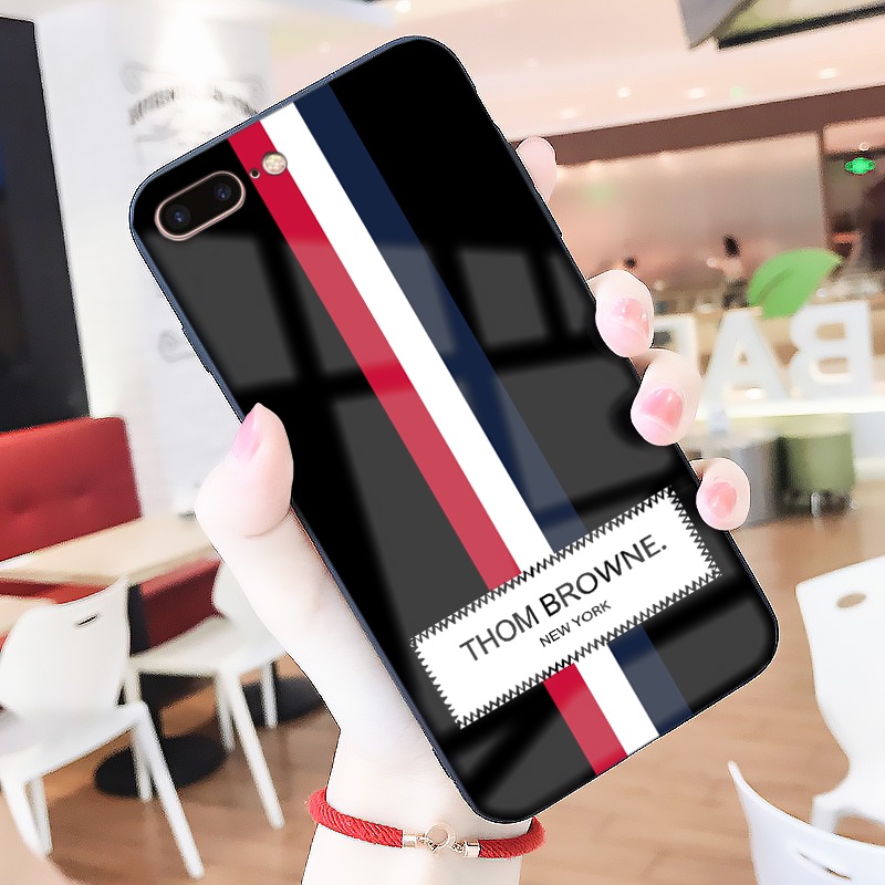 Ốp iphone kính cường lực 3 sọc giữa phong cách cho 6/7/8/plus/splus/x/xs/xr/xsmax/11/12/13/pro/promax/mini-k353