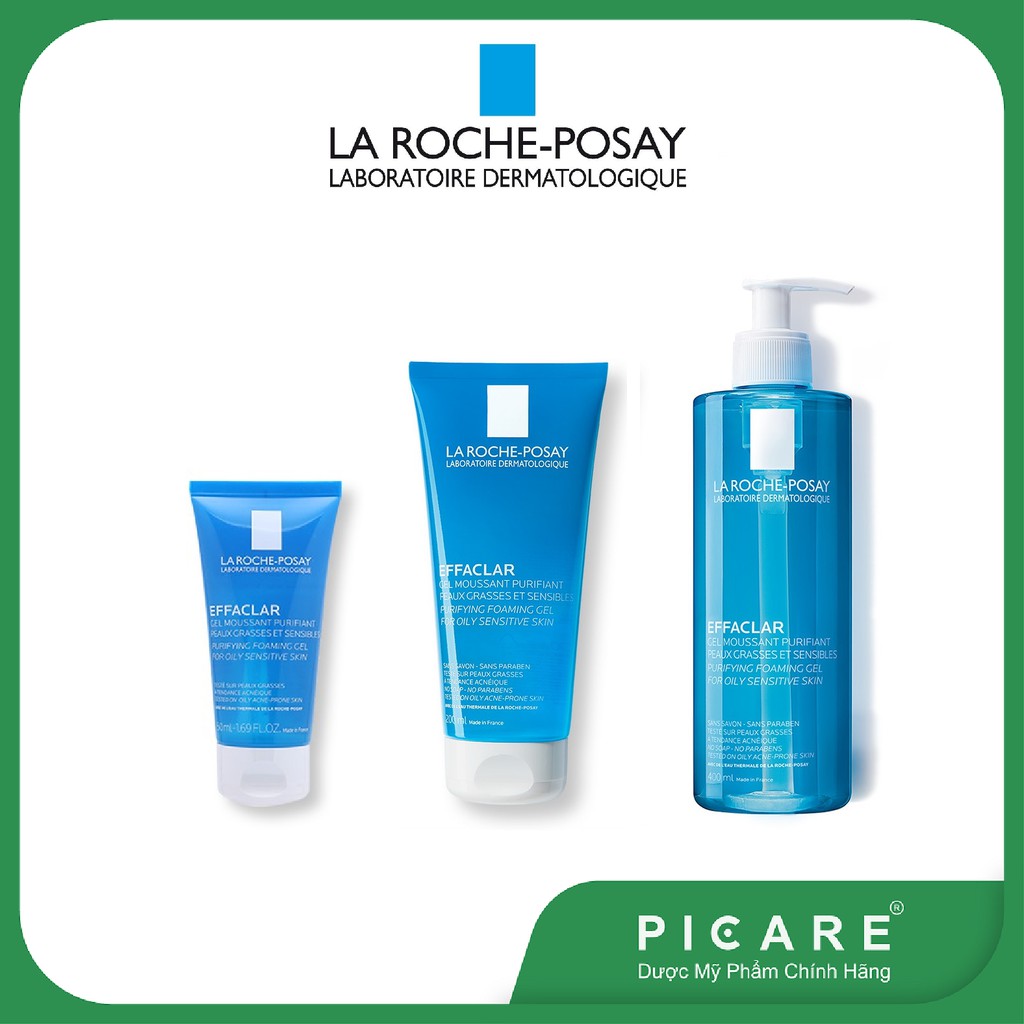 La Roche Posay Gel Rửa Mặt Tạo Bọt Làm Sạch Cho Da Dầu Nhạy Cảm Effaclar Purifying Foaming Gel (50ml - 200ml - 400ml)