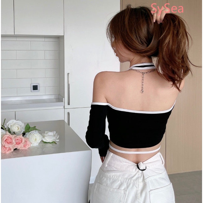 Áo Croptop Lệch Tà Quyến Rũ Thời Trang Cho Nữ