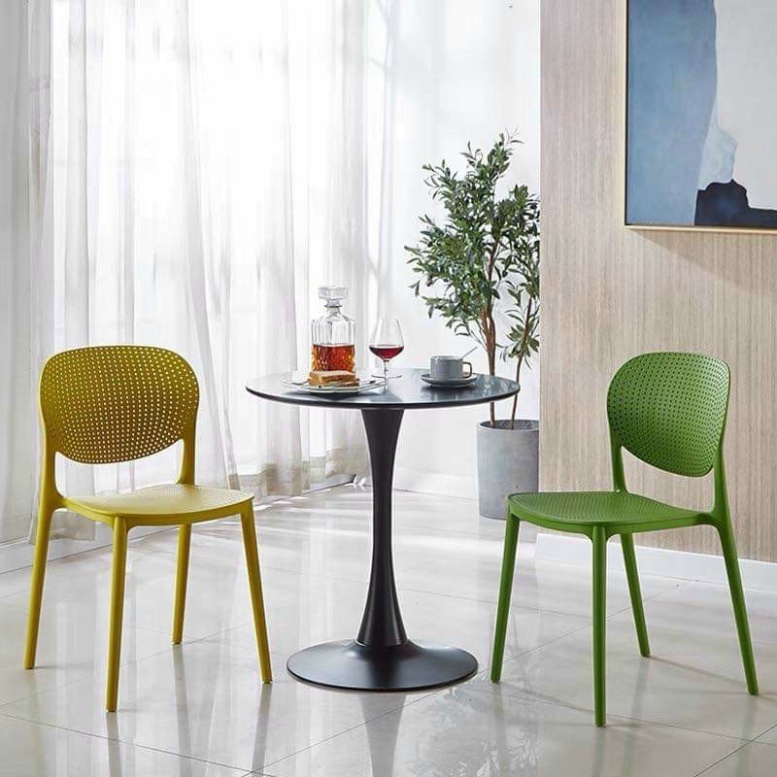 Ghế nhựa cafe văn phòng bàn ăn cao cấp đúc nguyên khối tựa lưng cao xếp chồng tiện dụng - Kanta store