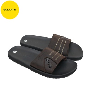 Dép da nữ quai ngang đế cao su k450 - giavy