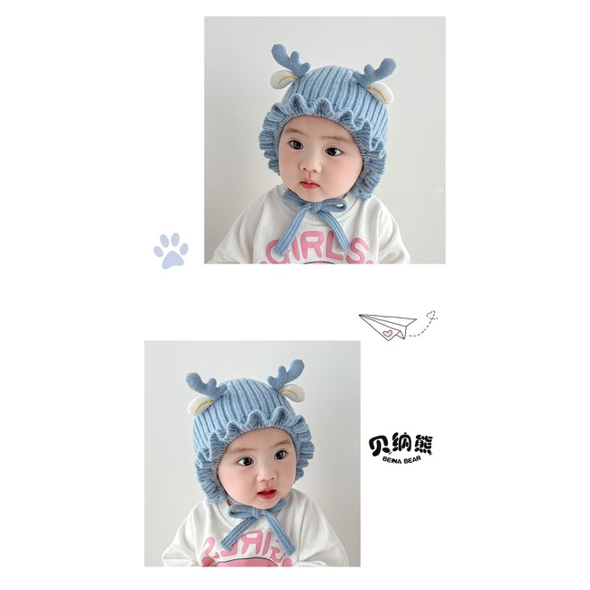 Mũ len sừng hươu siêu cute dành cho bé - Hàng Quảng Châu Loại 1 (W3)