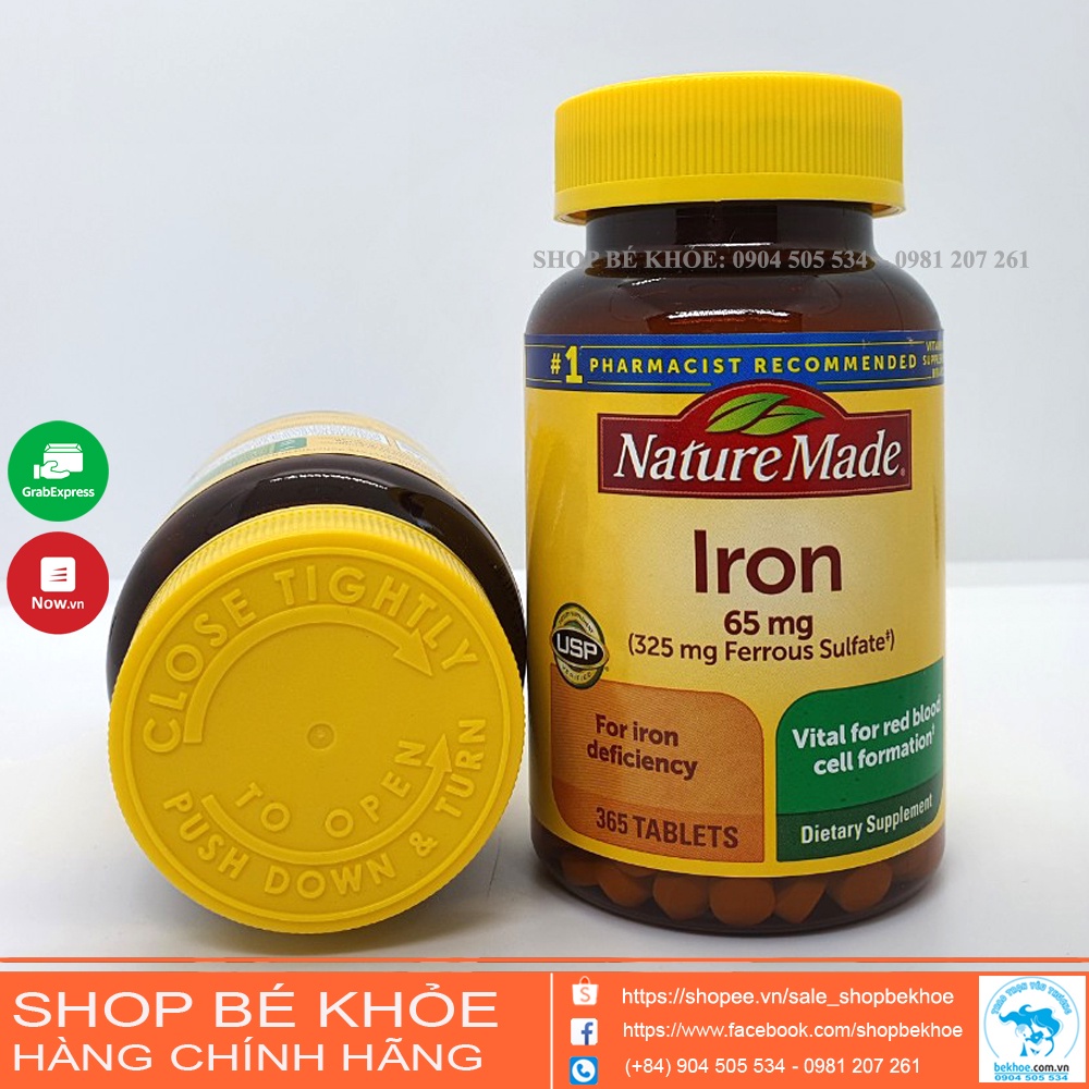 Sắt Iron Nature Made: Mỹ - 365v và 180v