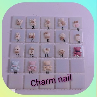 charm gấu nail,charm thỏ,charm nơ đính móng tay nghệ thuật