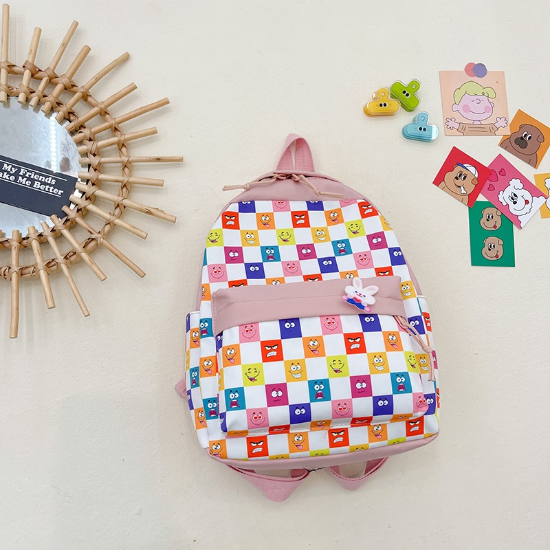 Ba Lô Đi Học Họa Tiết Sọc Caro Thời Trang Hàn Quốc Cho Bé Trai Và Gái