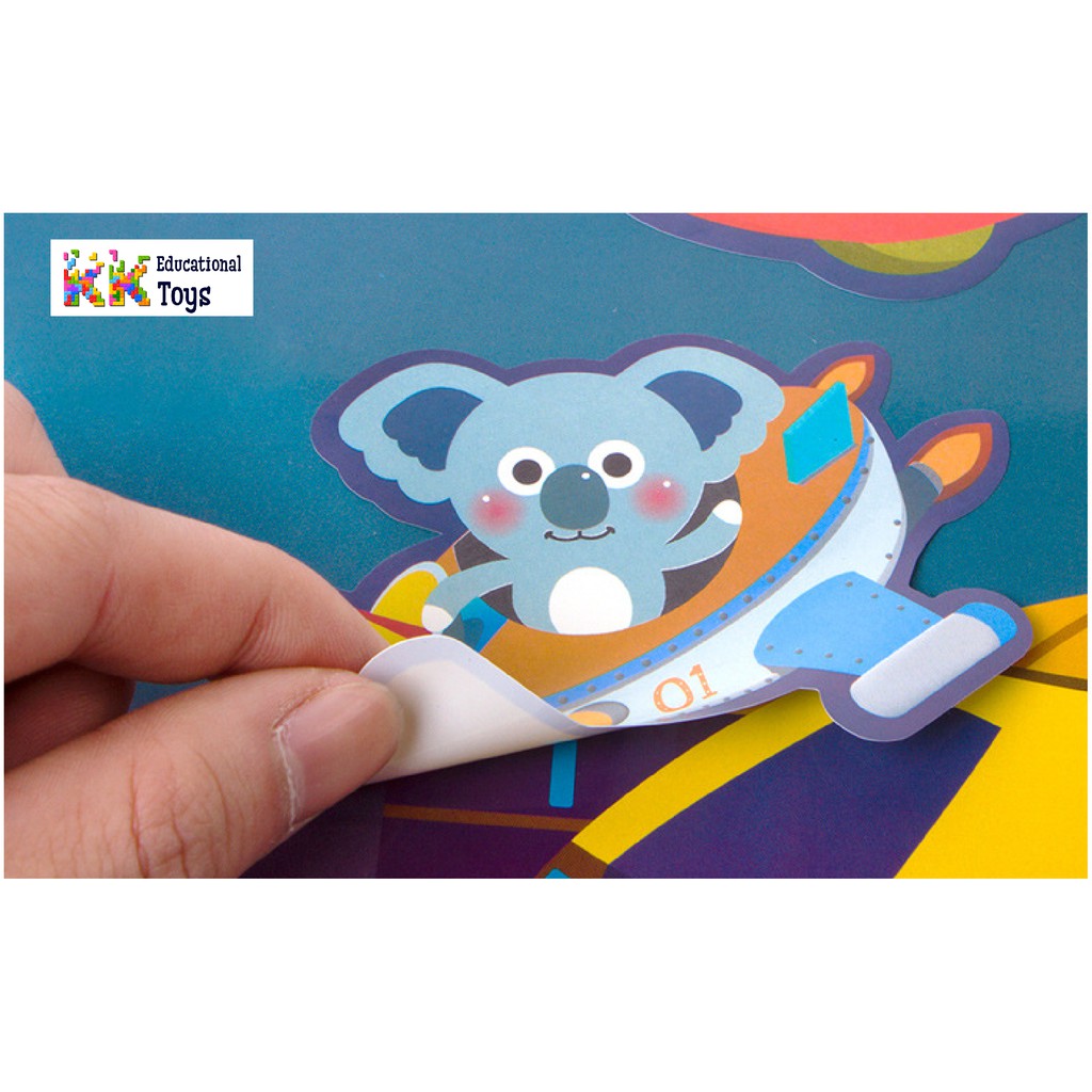 Đồ chơi trí tuệ: Nhãn dán nhiều lần - Reusable sticker - Joan Miro - Kkstore