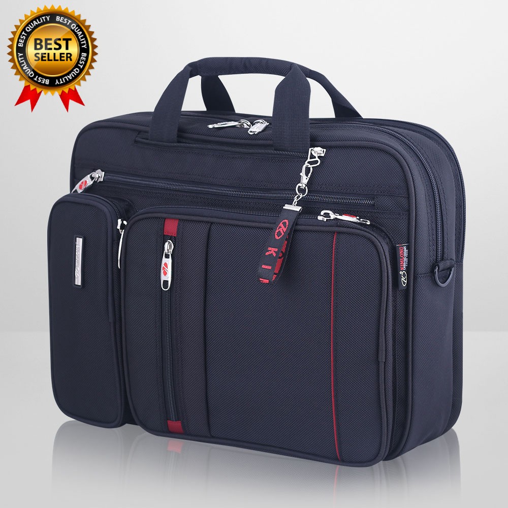 Cặp vi tính, cặp laptop, cặp đa năng, cặp laptop có quai đeo balo, tặng kèm móc khóa thời trang KL35 đen