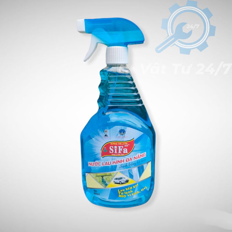 Nước rửa kiếng lau kính đa năng hiệu Sifa lau bếp gas tủ lạnh tivi màn hình sạch bóng bề mặt chai lớn 800ml có vòi xịt