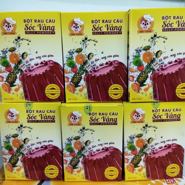 Rau câu Sóc Vàng hộp 10 gói, mỗi gói 12g
