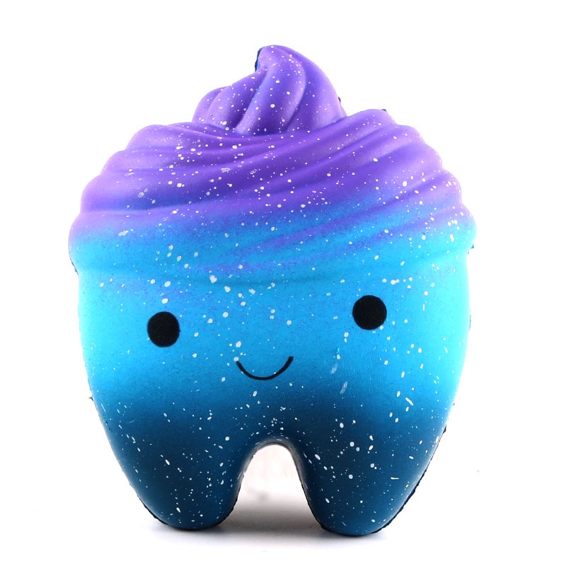 Squishy Lớn JUMBO Hình CÁI RĂNG màu xanh dương Đồ Chơi Xốp Giảm Stress Hình mềm mịn dễ Thương đàn hồi Cho Bé
