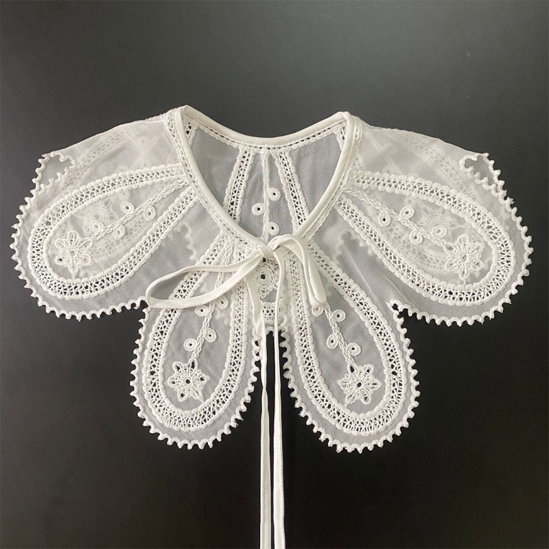 Khăn Choàng Cổ Ren Họa Tiết Cánh Bướm Thêu Hoa Thời Trang Mùa Hè Xinh Xắn Cho Nữ