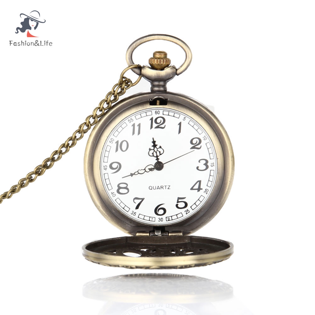 Đồng Hồ Quả Quýt Chạm Khắc Hình Bánh Răng Phong Cách Retro