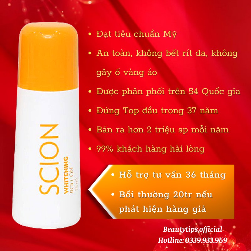 Lăn Nách Scion Nuskin Chính Hãng Mẫu Mới - Khử Mùi Hôi Nách Hôi Chân 75ml