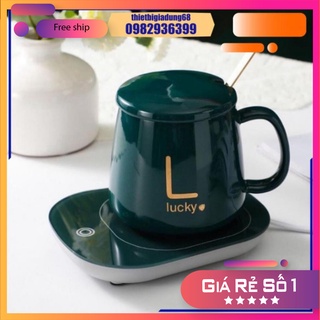 Cốc hâm nóng đồ uống kèm đế giữ nhiệt – cốc làm nóng đồ uống đa năng - cốc hâm nóng lucky