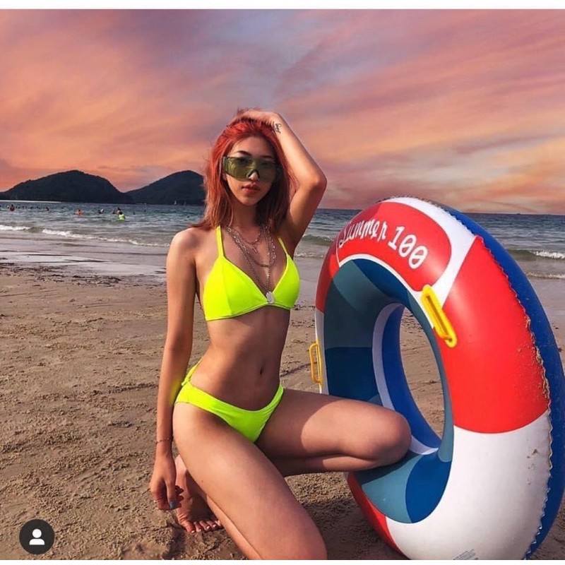 [ MẪU HOT+ FEEDBACK]Bikini neon hai mảnh cổ v sexy