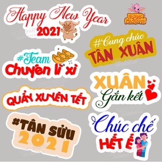 [Hashtag] Bộ Hagtag Chụp Hình Happy New Year 7 Cái