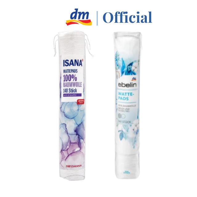 Bông tẩy trang Isana/Ebelin 140 miếng Đức