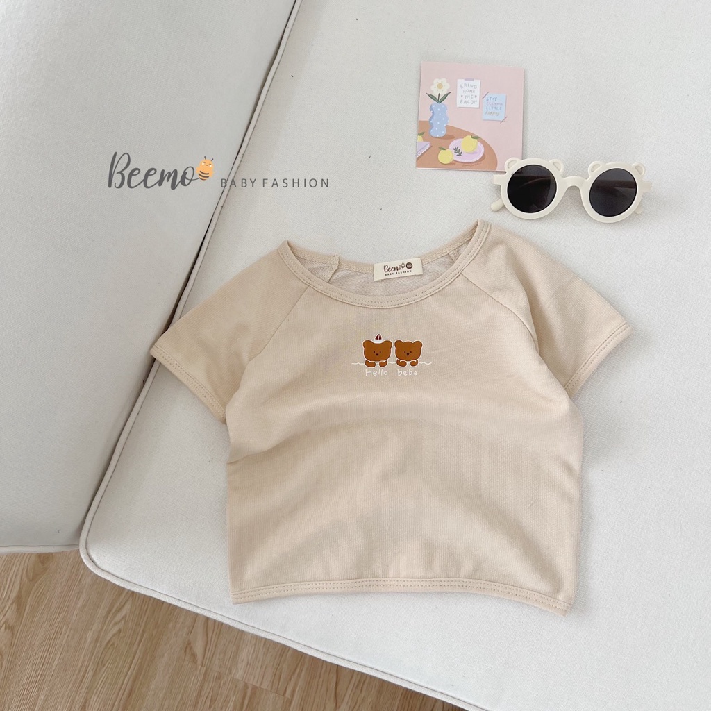 Áo phông cộc tay cho bé trai bé gái Beemo, Chất liệu cotton da cá,3 màu xinh xắn B158