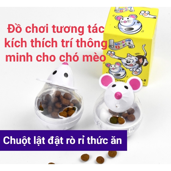 Chuột Lật Đật Rò Rỉ Thức Ăn - Đồ Chơi Thông minh Cho Chó Mèo