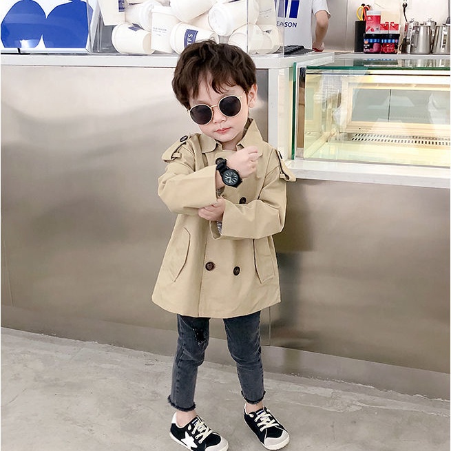 Áo Khoác Dáng Dài Thiết Kế Mới Thời Trang Mùa Thu Theo Phong Cách Hàn Quốc Cho Bé