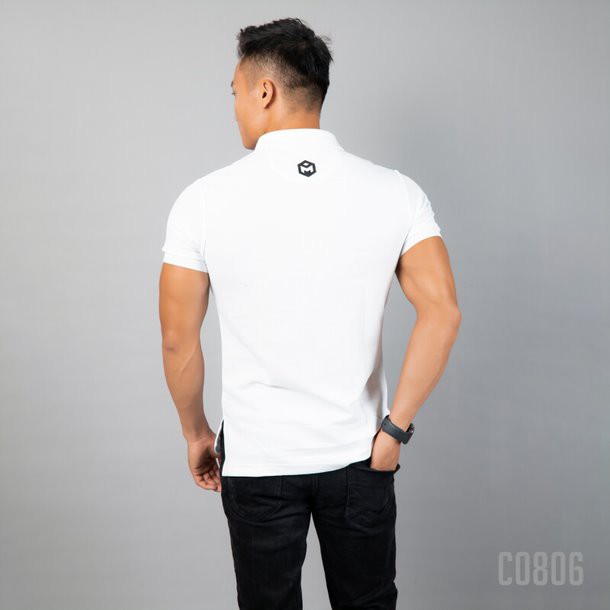 Áo nam ngắn tay có cổ - Áo polo nam cao cấp 1 vạch trắng vai   - Gymmax c0806