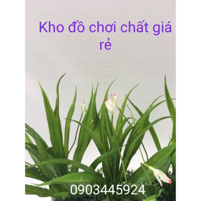 Cây Lan Chi 3 Bông Hoa Nụ - Cây Giả Cây Nhựa Không Kèm Chậu