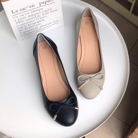 Búp Bê Đế Xuồng Họa Tiết Nơ Nhí - Pamshoes - BDX-13003