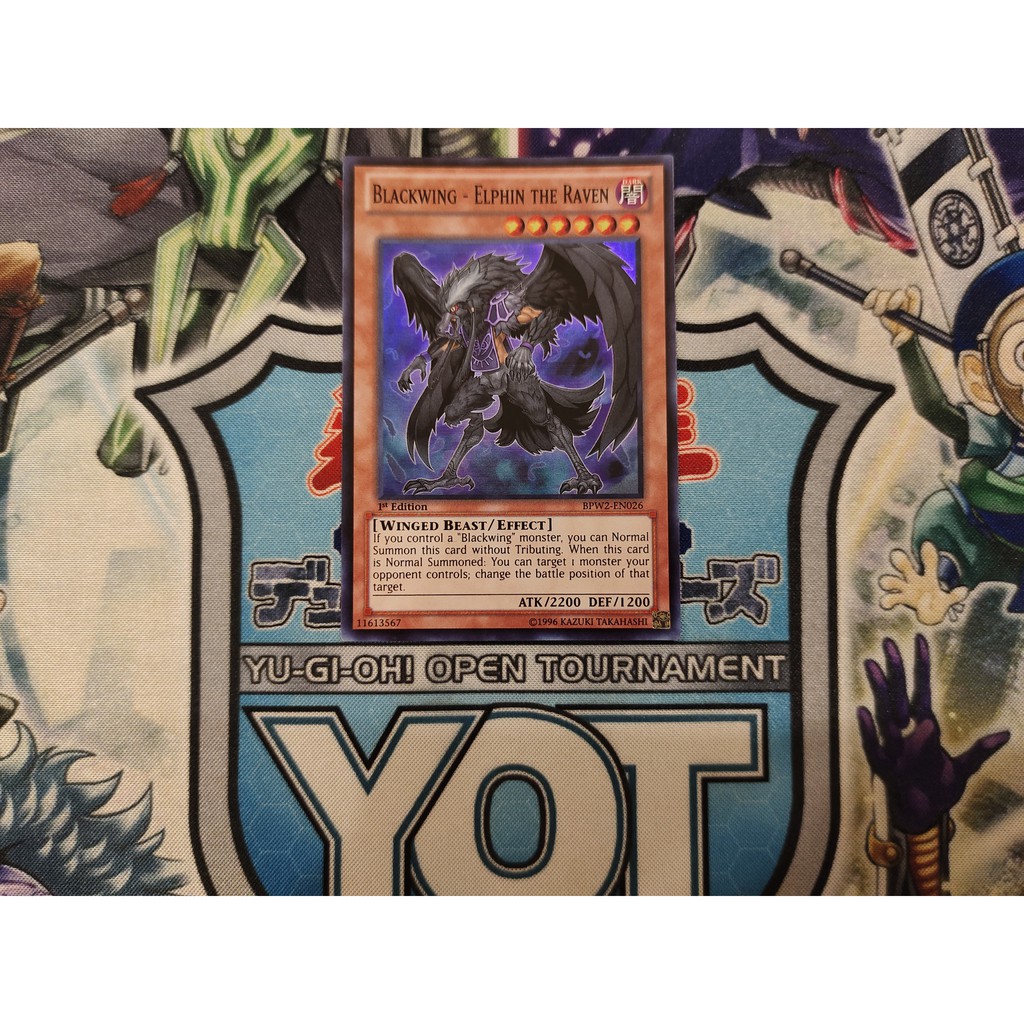 Thẻ bài Yugioh chính hãng Blackwing - Elphin the Raven - BPW2-EN026 - Super Rare 1st Edition
