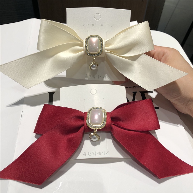 Kẹp Tóc Nơ Đính Ngọc Trai Thời Trang Cho Nữ