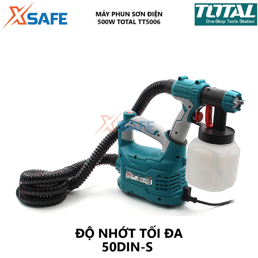 Máy phun sơn dùng điện TOTAL TT5006 Súng phun sơn 220-240V, công suất 350W, động cơ mạnh mẽ, thiết kế nhỏ gọn tiện lợi