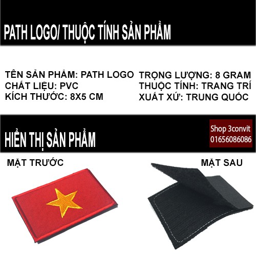 Miếng dán balo-túi xách logo cờ Việt Nam