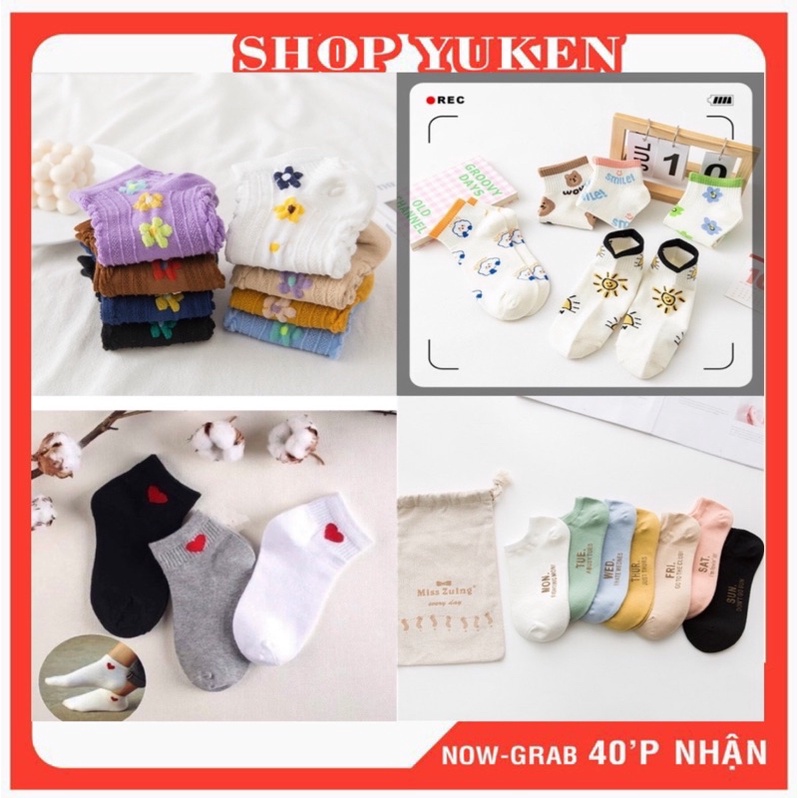 ♥️ Shop Uy Tín ♥️Combo 5 đôi Tất nữ cổ cao vừa, Tất chân nữ xinh kiểu hàn quốc