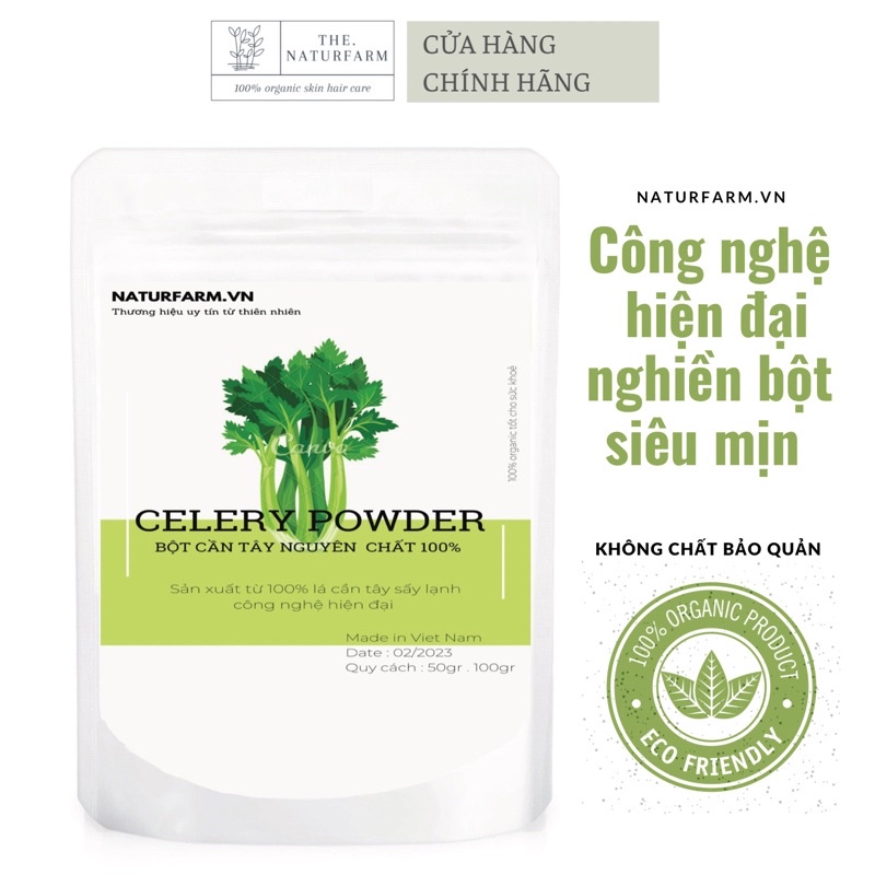 Bột Cần Tây Sấy Lạnh Nguyên chất Organic 100gr - Celery Powder Bột hữu cơ dinh dưỡng &amp; detox