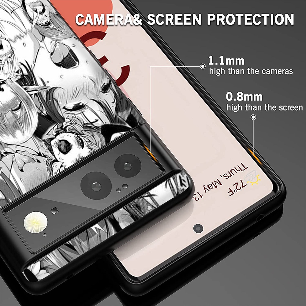 Ốp điện thoại nhựa mềm màu đen hình cô gái anime cho Google pixel 2xl 3a xl 4xl 5 6 pro