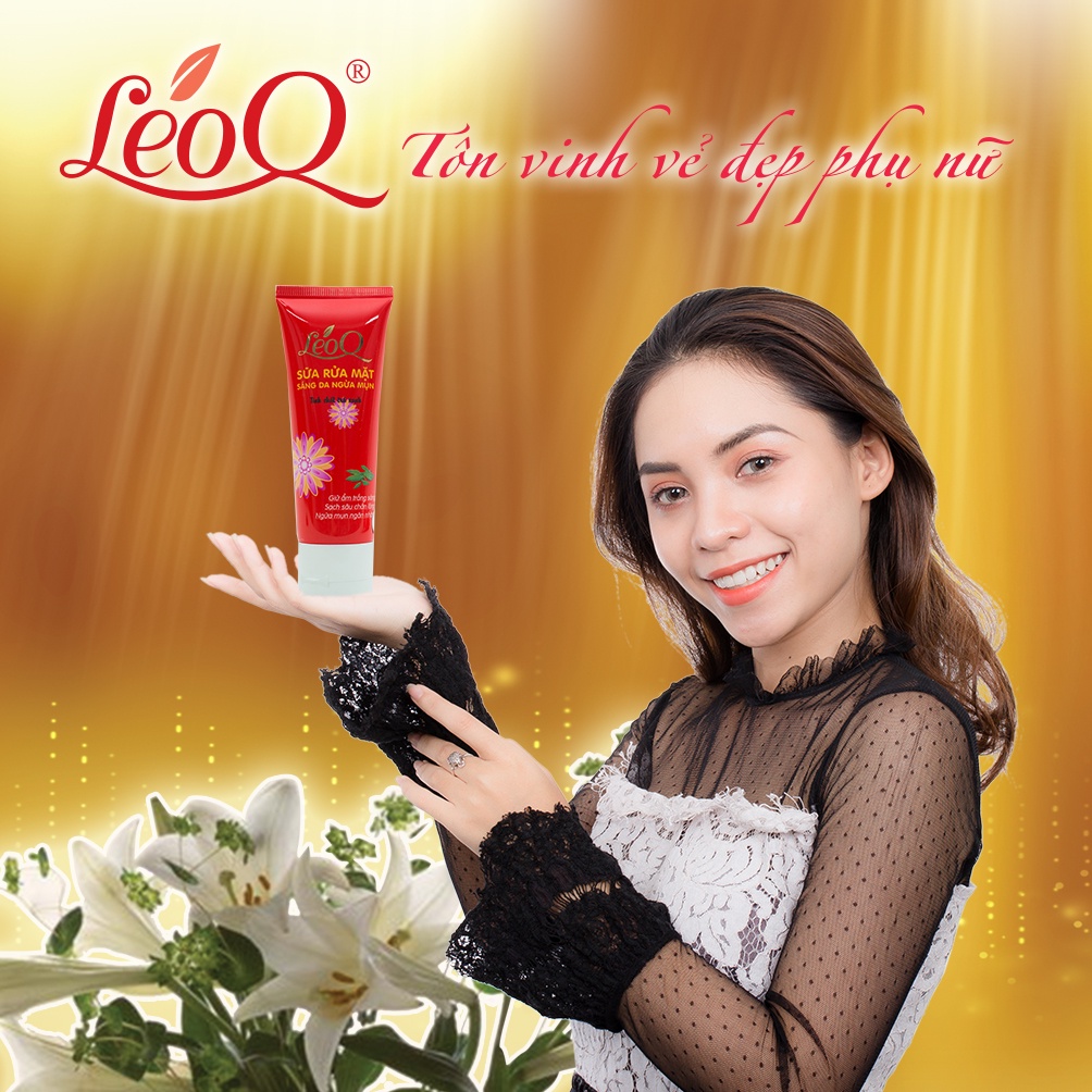 Sữa rửa mặt trà xanh LeoQ  60g ngăn ngừa mụn cho làn da trắng sáng mịn màng