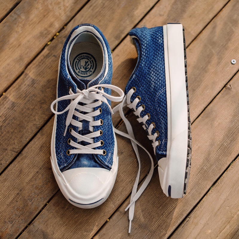 Giày thể thao denim Maden thêu họa tiết cổ điển phiên bản giới hạn thời trang mùa hè 2022 dễ phối đồ cho nam