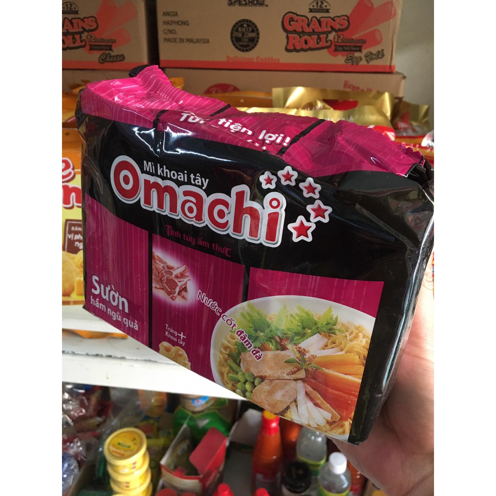 Combo 5 gói mì omachi khoai tây sườn hầm ngũ quả gói 80g date 6/2022 | BigBuy360 - bigbuy360.vn